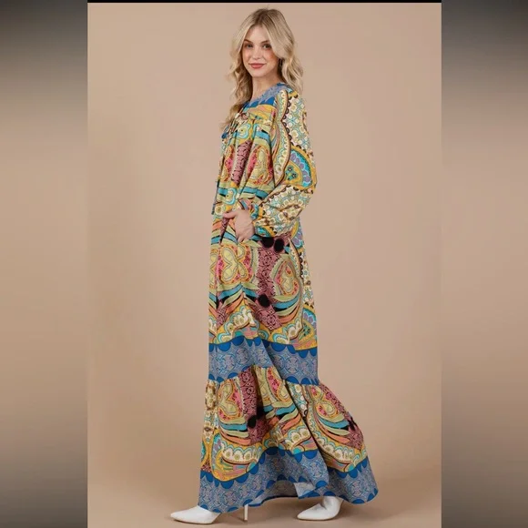 Bohemian Paisley Maxi Dress - Picture 4 of 6